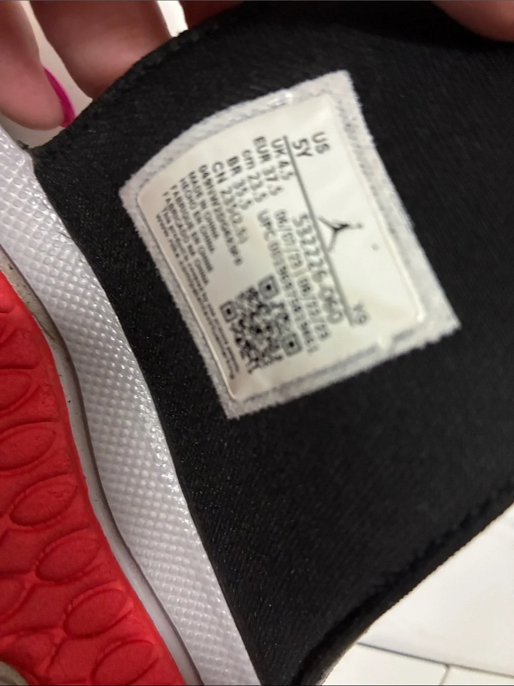 Jordan Kids Black and Red Slide Sandals